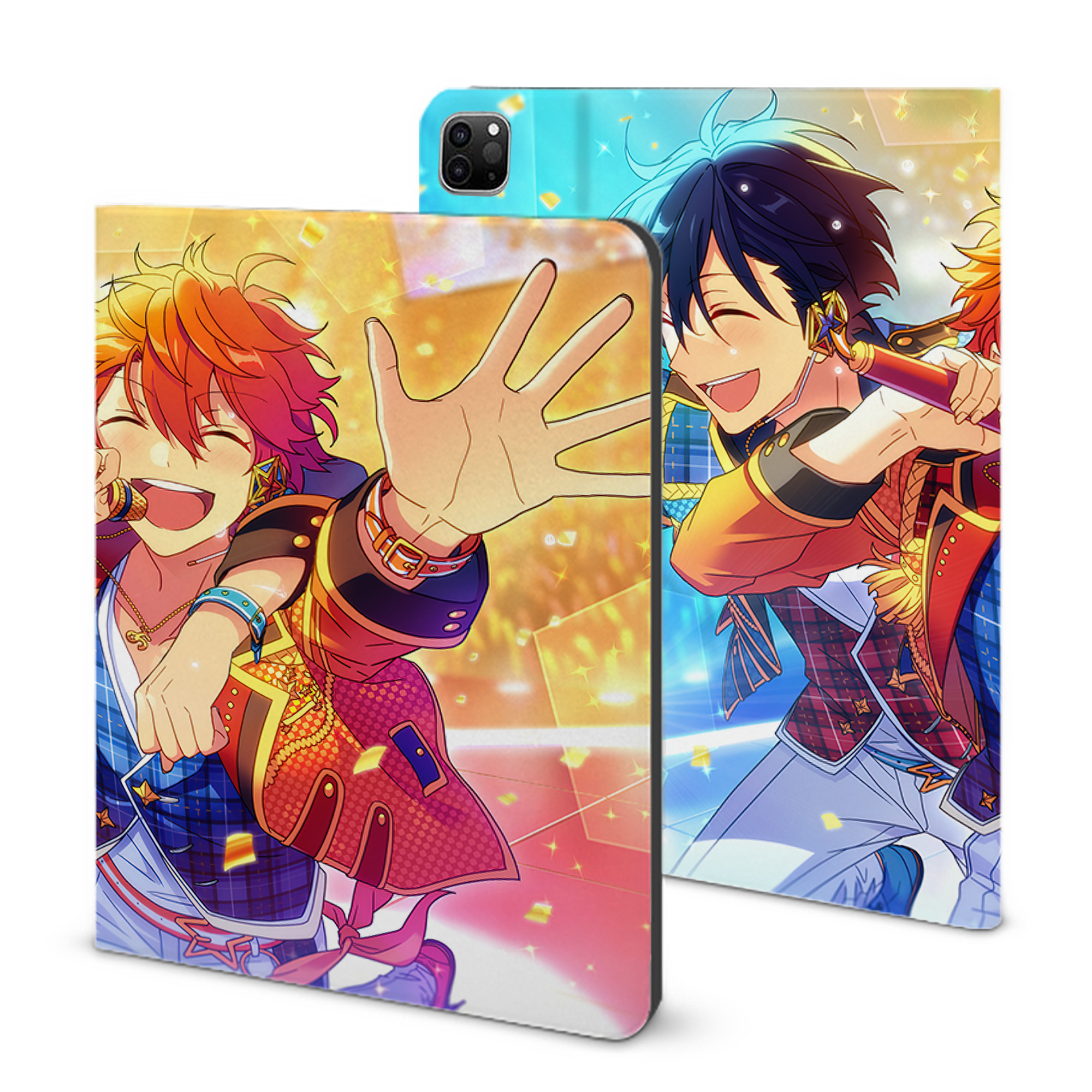 （画像用） あんさんぶるスターズ! Ensemble Stars IPad ケース ブック型 PUレザー TPU 耐衝撃 軽量 薄型 ペン収納なし 全面保護 IPad 各モデル対応